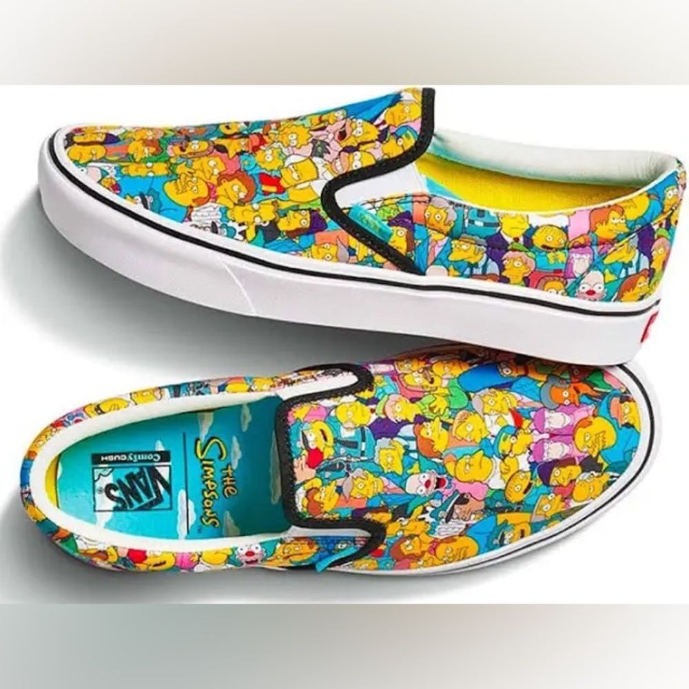 Vans The Simpsons x ComfyCush Slip-On ‘Springfield’ Sneakers women’s 8 men’s 6.5 - Picture 2 of 6